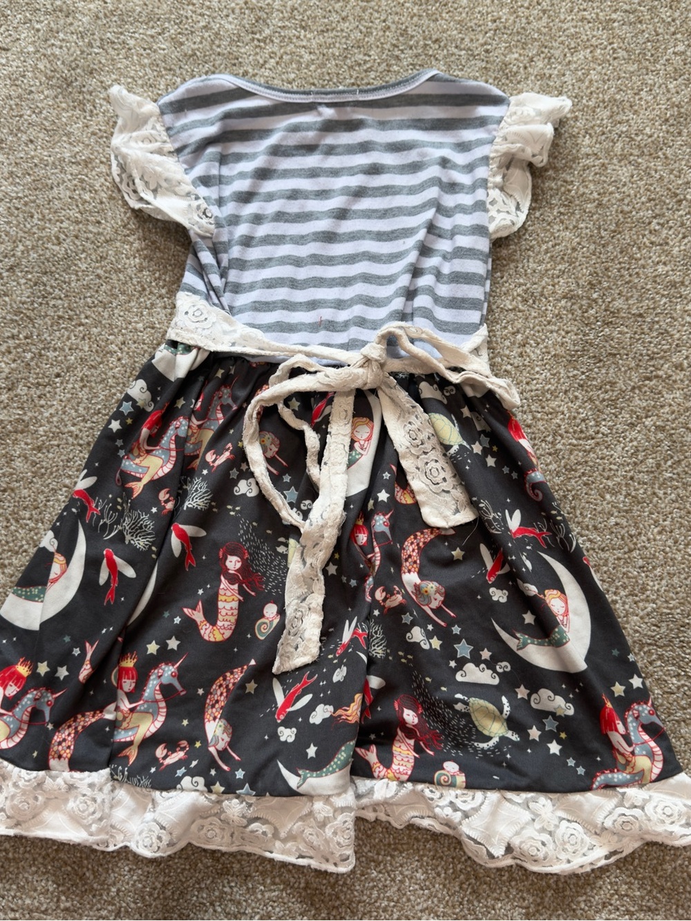 Honeydew Boutique Mermaid Moon Lace Dress Girls 6-7T Fantasy Boho - Picture 7 of 10